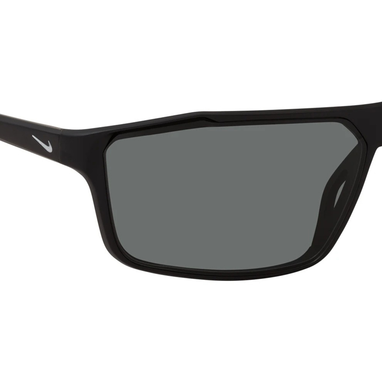 Close Up View of NIKE Windstorm-P-CW4671-010 Men's Designer Sunglasses Black/Polarized Grey 65 mm