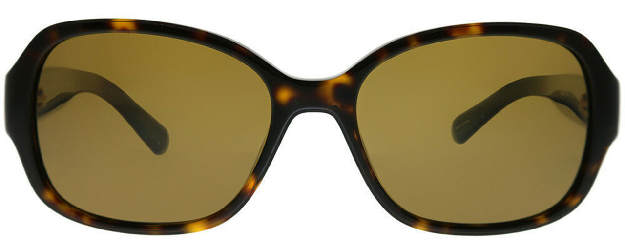Front View of Kate Spade AKIRA Womens Sunglasses in Brown Tortoise Havana/Polarized Amber 54mm