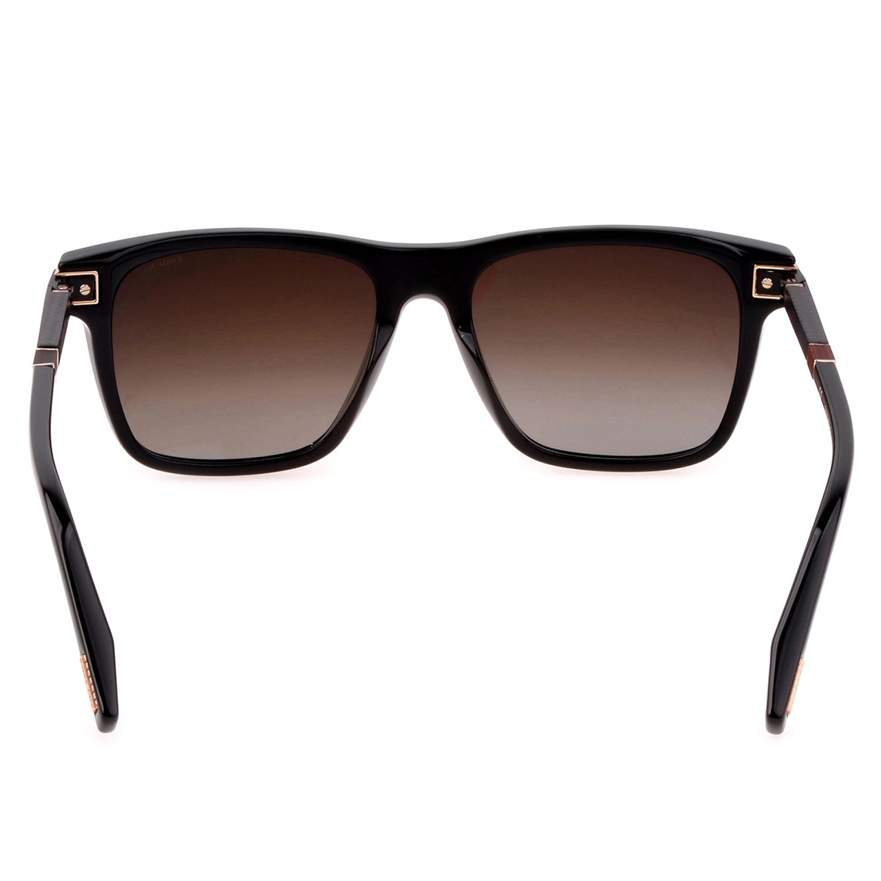 Top View of Chopard SCH312 Unisex Sunglasses Black Grey/Polarized Smoke Brown Gradient 53 mm
