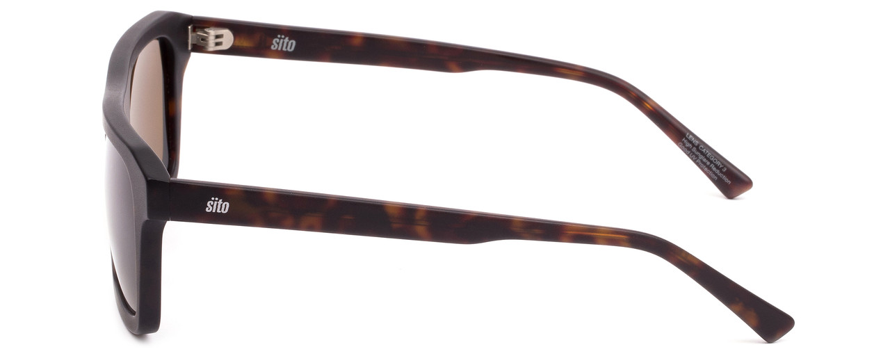 Side View of SITO SHADES Gt Unisex Sunglasses in Chestnut Tortoise/Polarized Amber Brown 54mm