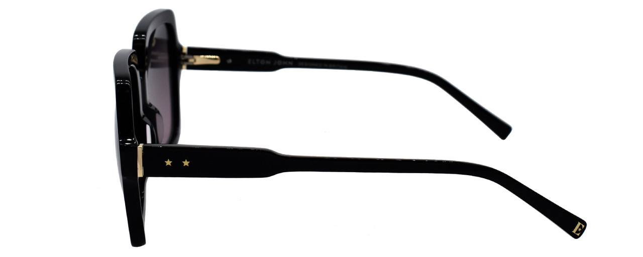 Side View of Elton John INCOGNITO 1 Unisex Sunglasses Black/Polarized Grey Pink Gradient 58mm