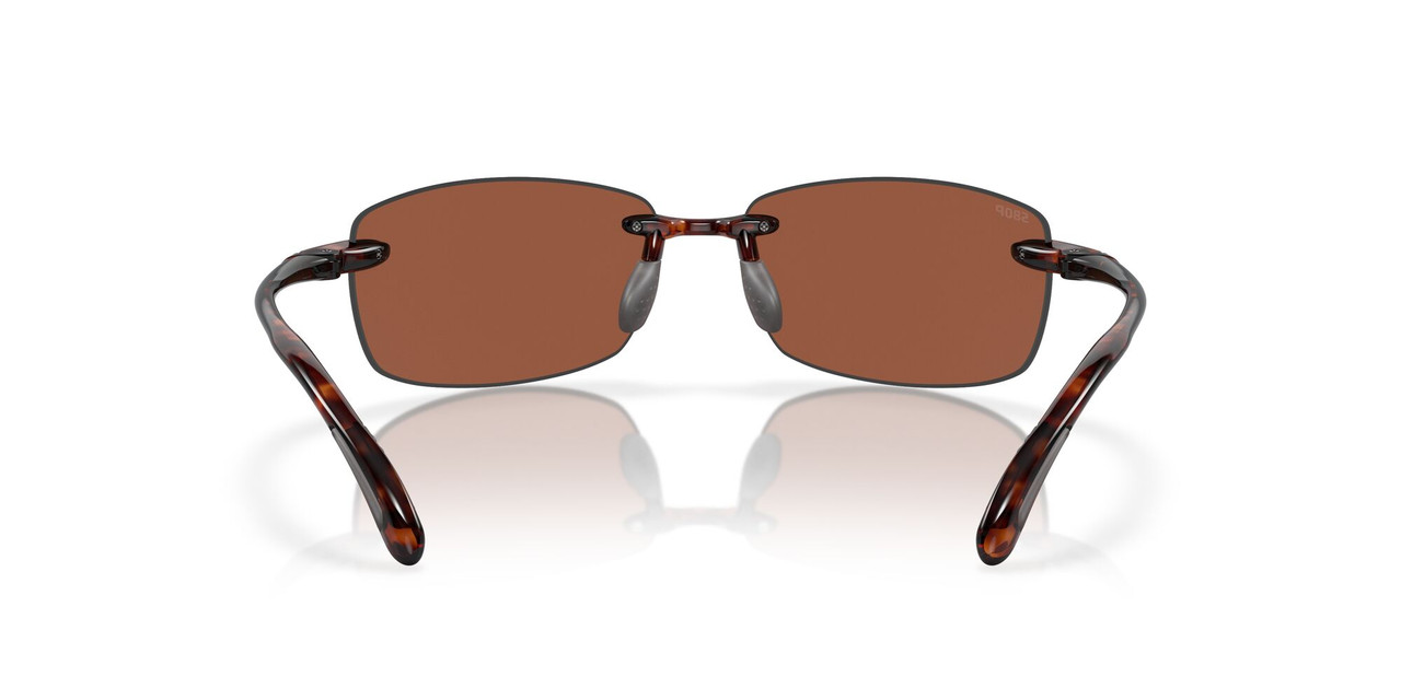 Front View of Costa Del Mar Ballast Rimless Sunglass Tortoise/Polarized Copper Brown 580P 60mm Alternate 1