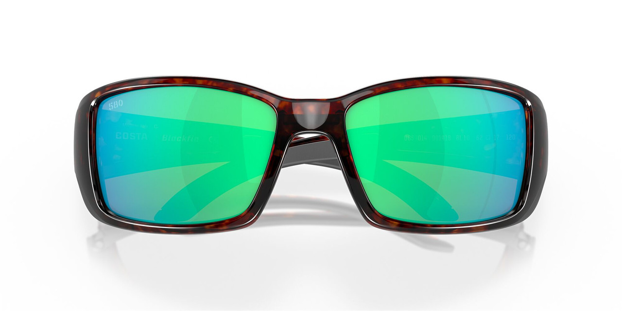 Close Up View of Costa Del Mar Blackfin Unisex Sunglass Tortoise/Polarized Green Mirror 580G 62mm