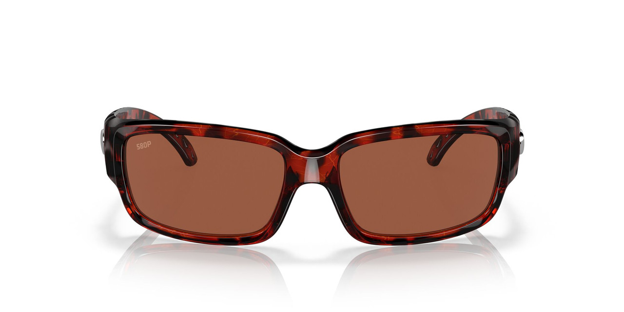Front View of Costa Del Mar Caballito Unisex Sunglasses in Tortoise/Polarized Copper 580P 59mm