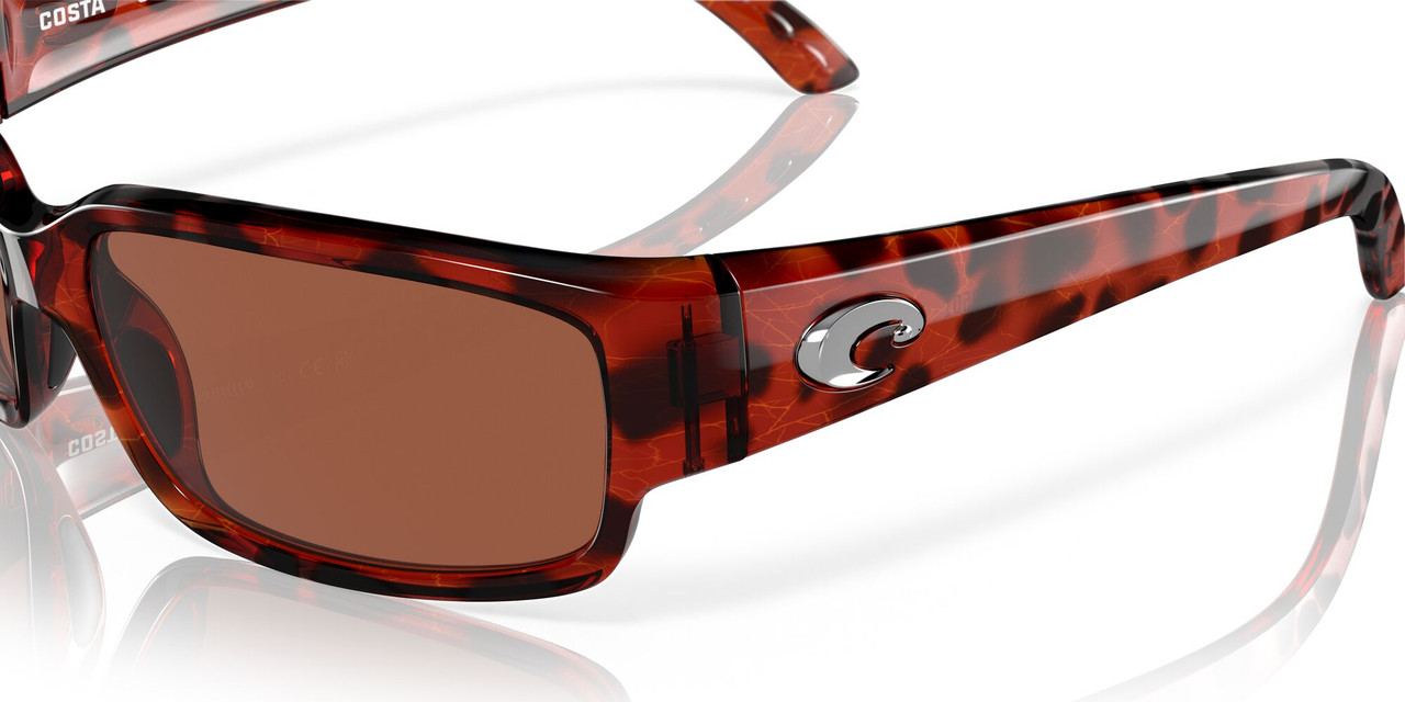 Top View of Costa Del Mar Caballito Unisex Sunglasses in Tortoise/Polarized Copper 580P 59mm