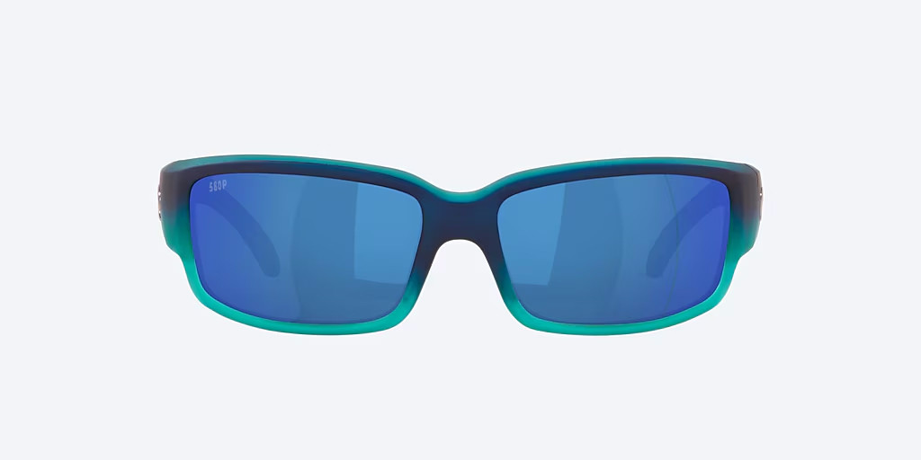 Front View of Costa Del Mar Caballito Sunglasses in Turquoise/Polarized Blue Mirror 580P 59 mm