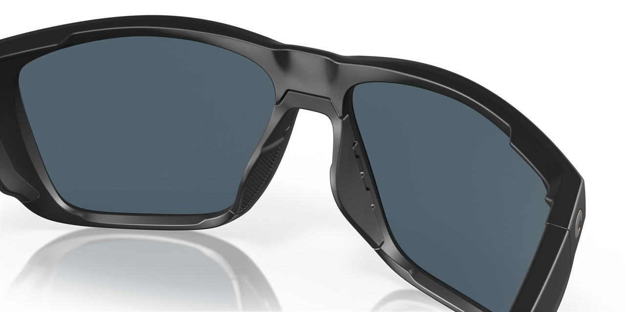 Profile View of Costa Del Mar Ferg XL Unisex Designer Sunglasses Black/Polarized Gray 580P 62 mm Alternate 1