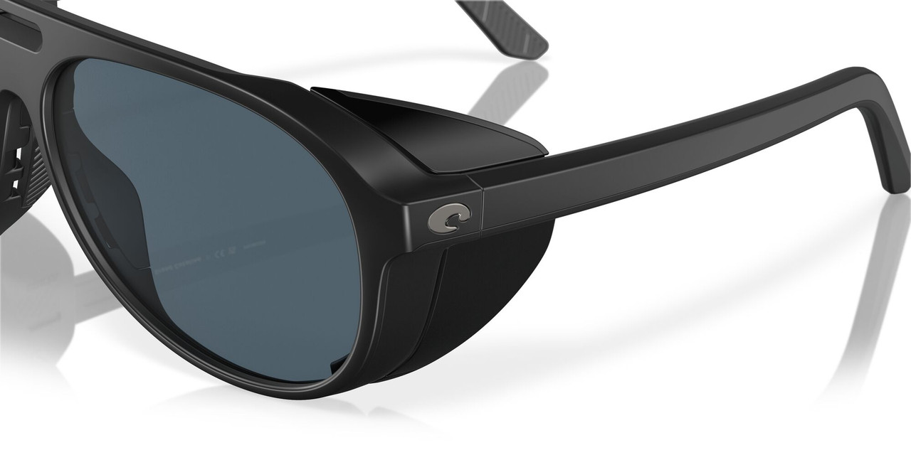 Top View of Costa Del Mar Grand Catalina Unisex Sunglasses in Black/Polarized Gray 580P 59mm