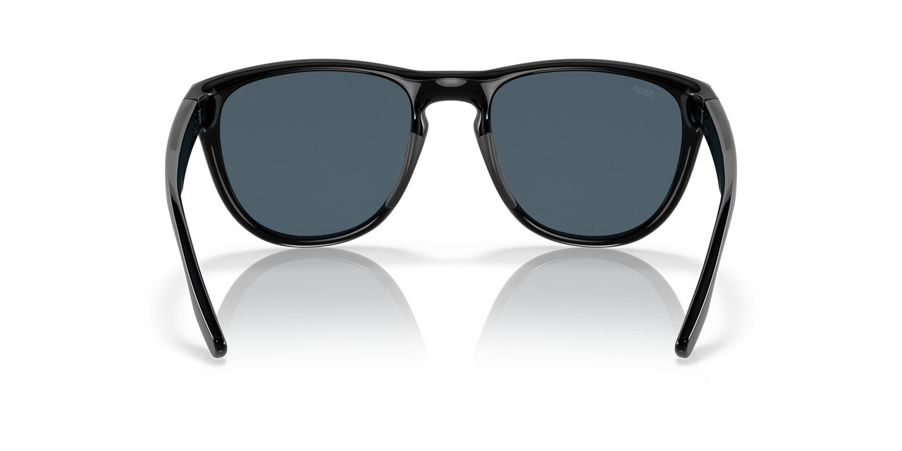 Front View of Costa Del Mar Irie Unisex Panto Designer Sunglass Black/Polarized Gray 580P 55mm Alternate 1
