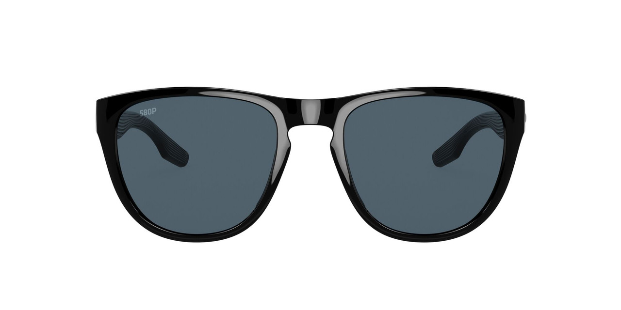 Side View of Costa Del Mar Irie Unisex Panto Designer Sunglass Black/Polarized Gray 580P 55mm Alternate 1