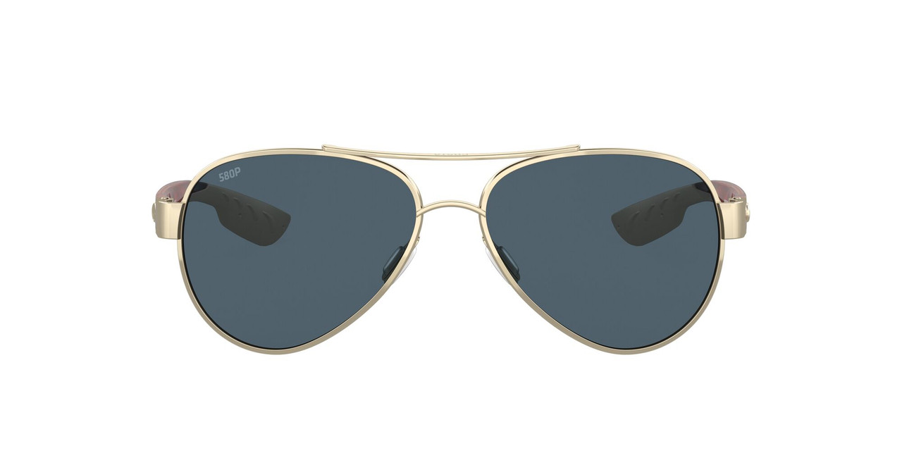 Side View of Costa Del Mar Loreto Women's Pilot Sunglasses Rose Gold/Polarized Gray 580P 56mm Alternate 1