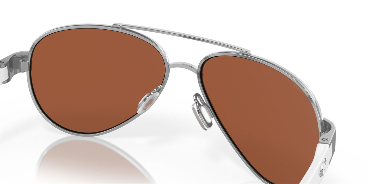 Profile View of Costa Del Mar Loreto Women's Sunglasses Silver/Polarized Green Mirror 580G 56 mm Alternate 1