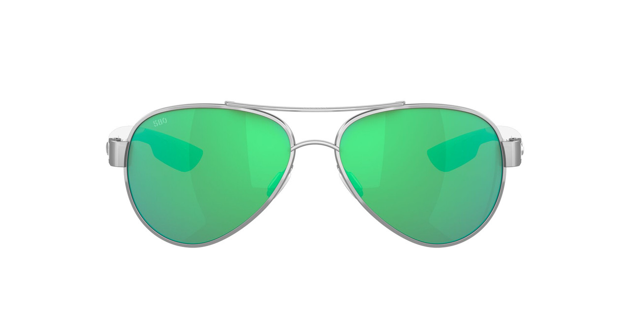 Side View of Costa Del Mar Loreto Women's Sunglasses Silver/Polarized Green Mirror 580G 56 mm Alternate 1