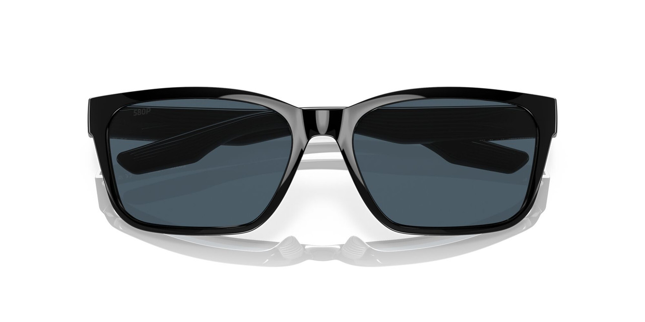 Close Up View of Costa Del Mar Palmas Women's Designer Sunglasses Black/Polarized Gray 580P 57 mm