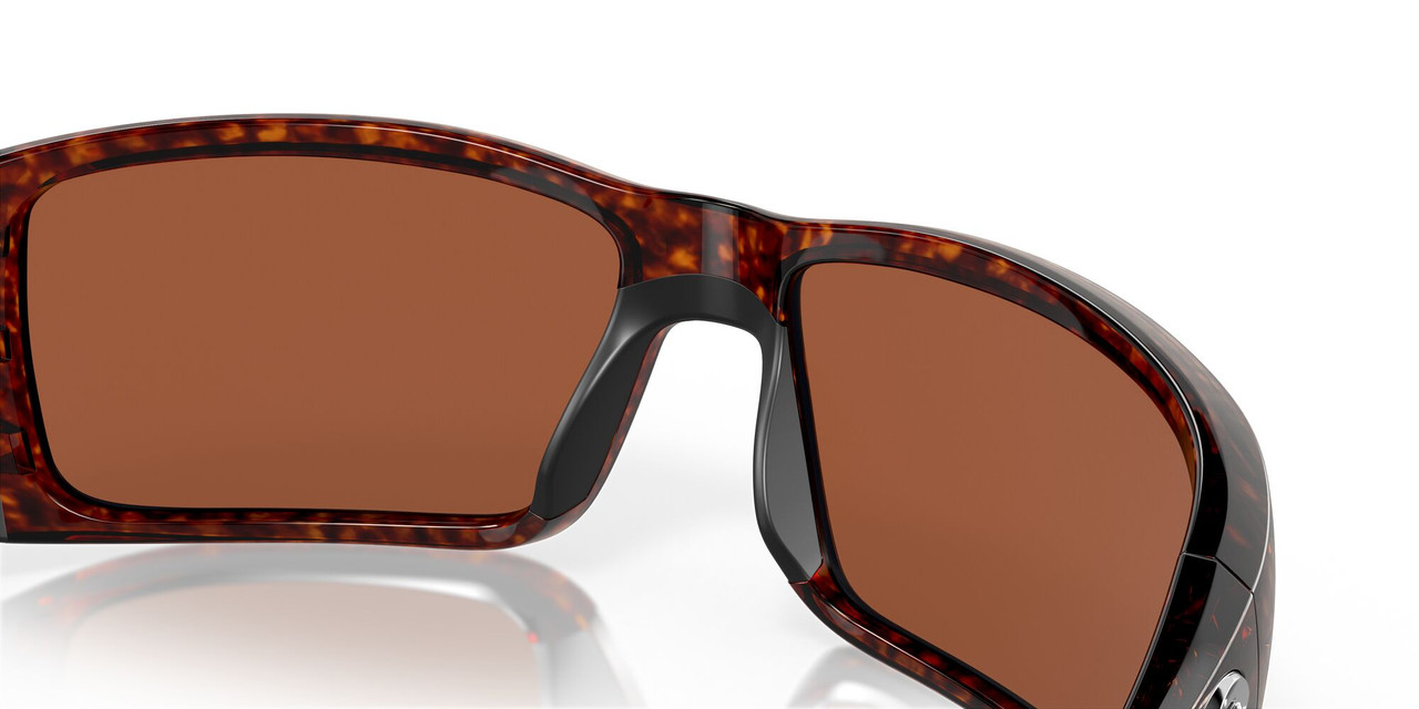 Profile View of Costa Del Mar Permit Unisex Sunglasses Tortoise/Polarized Green Mirror 580G 63mm Alternate 1