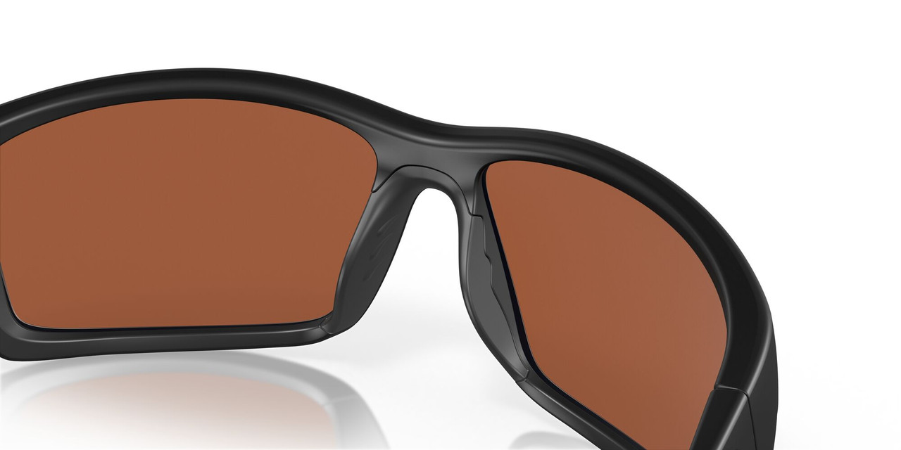 Profile View of Costa Del Mar Reefton Unisex Sunglass in Black/Polarized Green Mirror 580G 64 mm Alternate 1