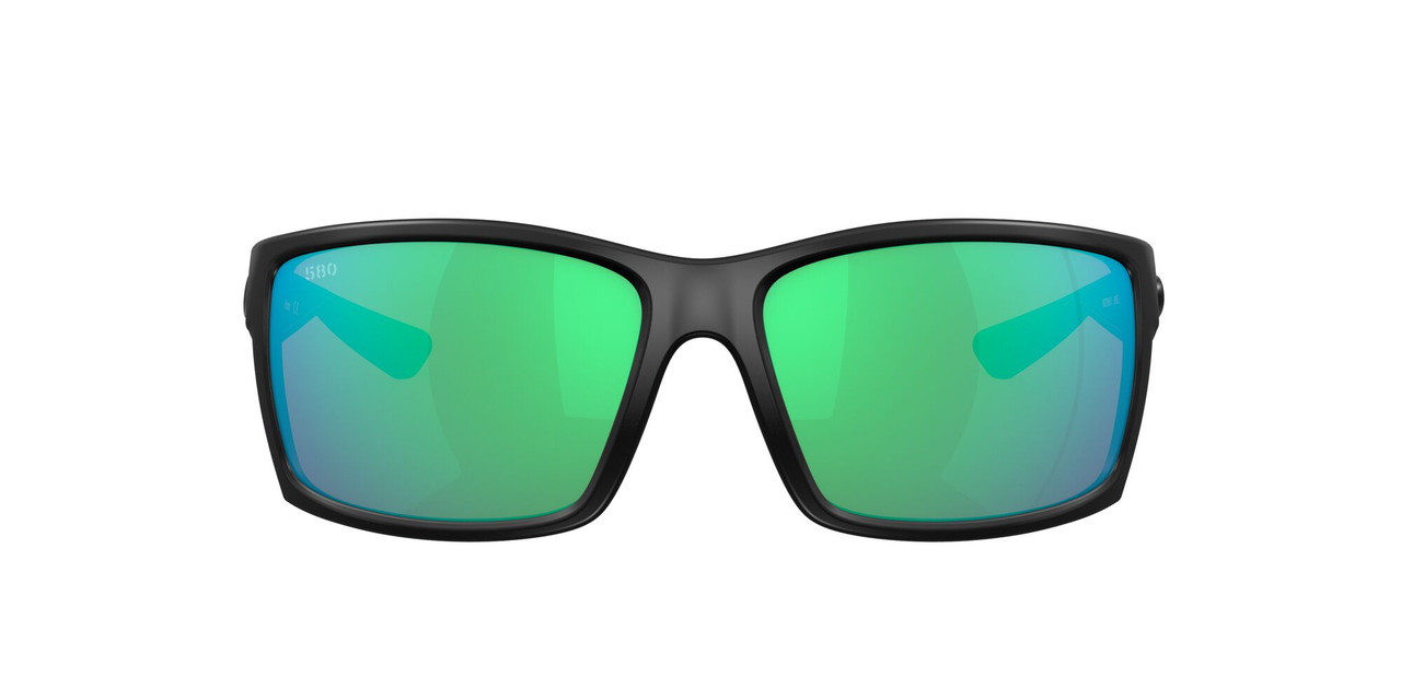 Side View of Costa Del Mar Reefton Unisex Sunglass in Black/Polarized Green Mirror 580G 64 mm Alternate 1