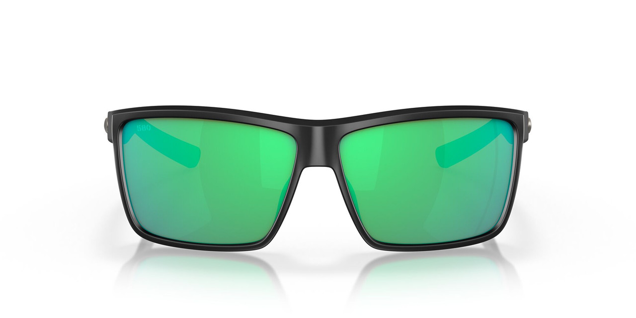 Front View of Costa Del Mar Rinconcito Unisex Sunglass Black/Polarized Green Mirror 580G 60 mm