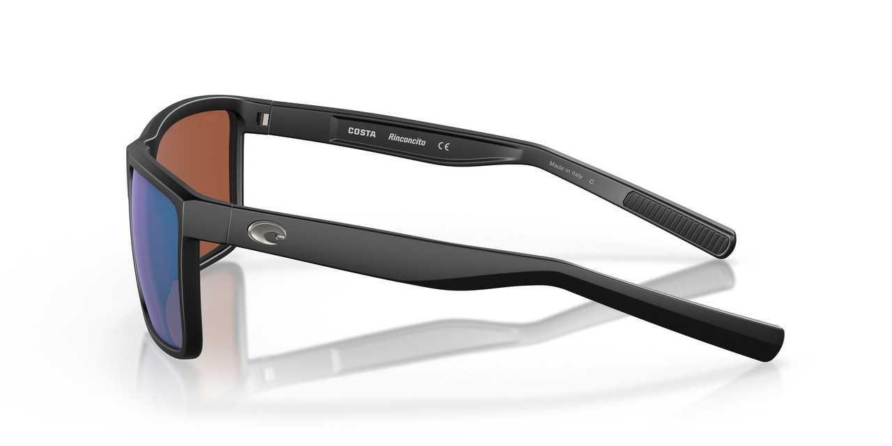 Side View of Costa Del Mar Rinconcito Unisex Sunglass Black/Polarized Green Mirror 580G 60 mm