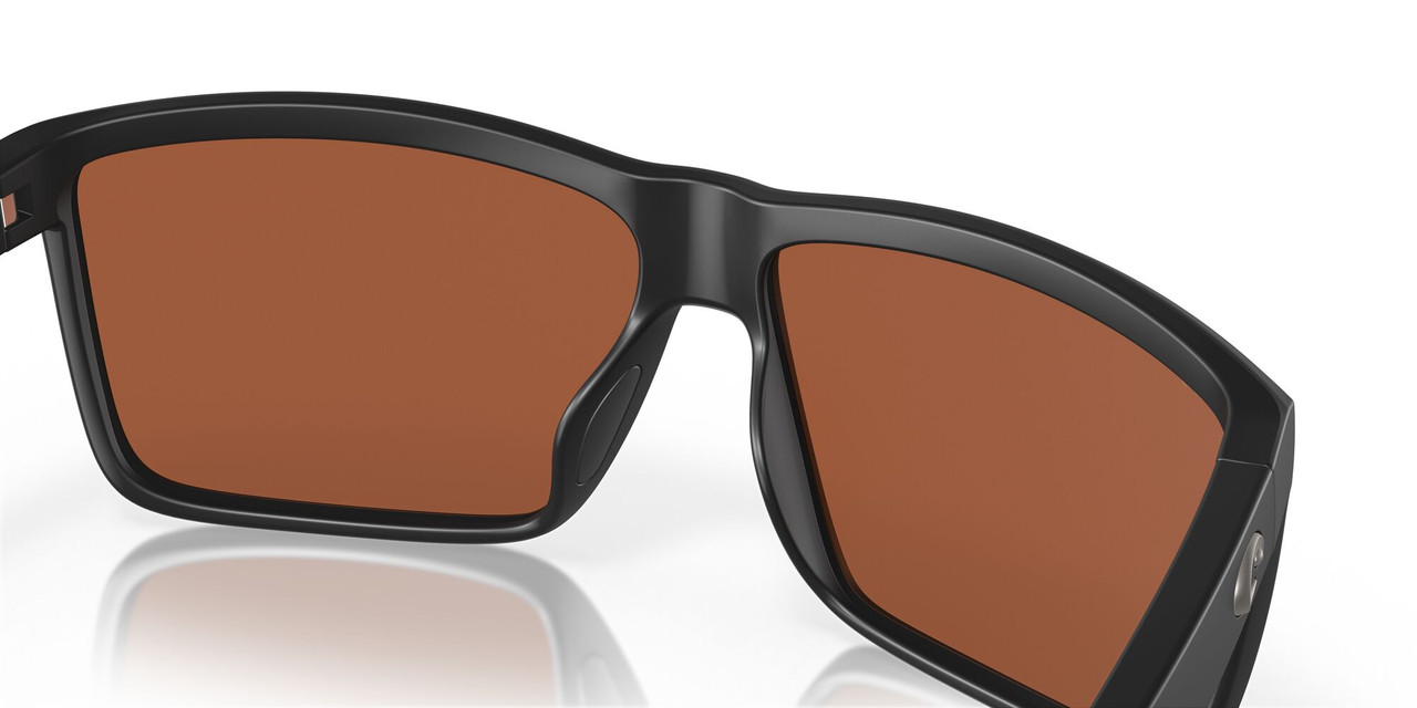 Profile View of Costa Del Mar Rinconcito Unisex Sunglass Black/Polarized Green Mirror 580G 60 mm Alternate 1