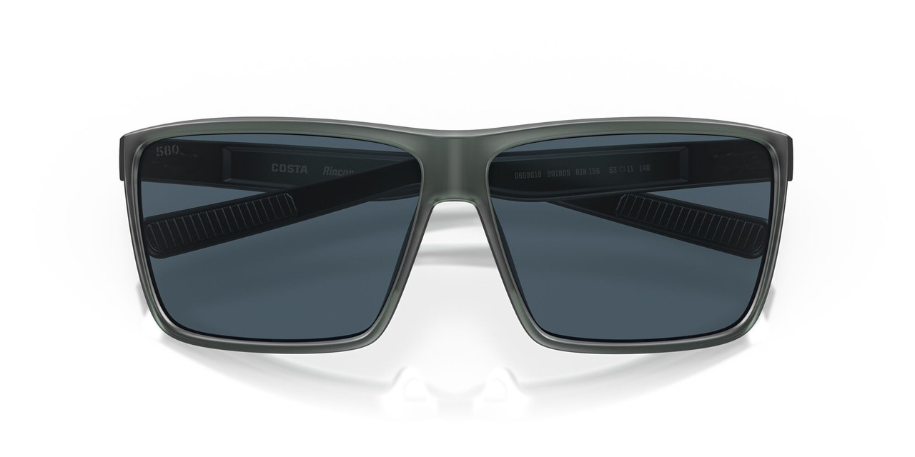 Close Up View of Costa Del Mar Rincon Unisex Sunglasses in Smoke Crystal/Polarized Gray 580P 63mm