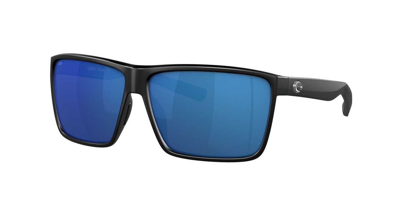 Top View of Costa Del Mar Rincon Unisex Sunglasses in Black/Polarized Blue Mirror 580P 63 mm Alternate 1