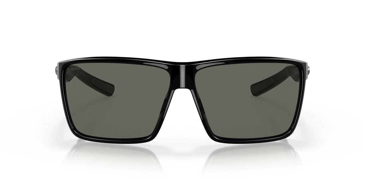 Front View of Costa Del Mar Rincon Unisex Square Sunglass Black/Polarized Gray 580G GLASS 63mm