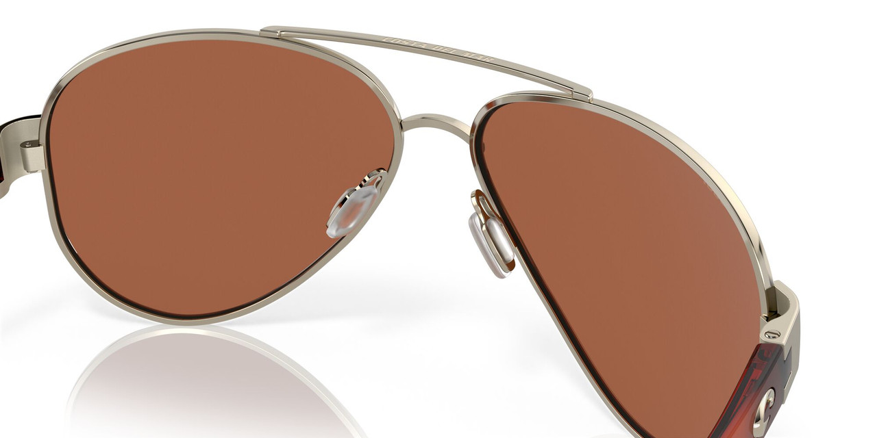 Profile View of Costa South Point Sunglasses Rose Gold/Polarized Copper Silver Mirror 580P 59 mm Alternate 1