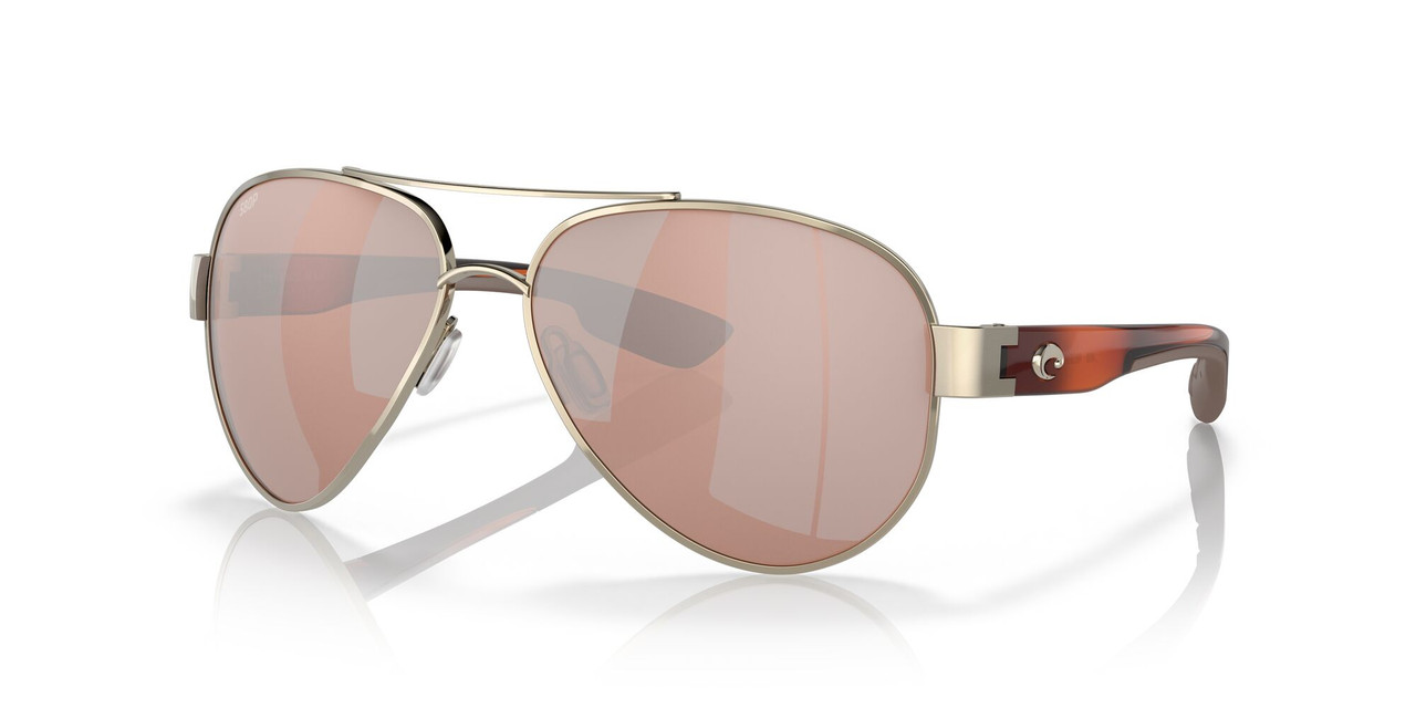 Top View of Costa South Point Sunglasses Rose Gold/Polarized Copper Silver Mirror 580P 59 mm Alternate 1