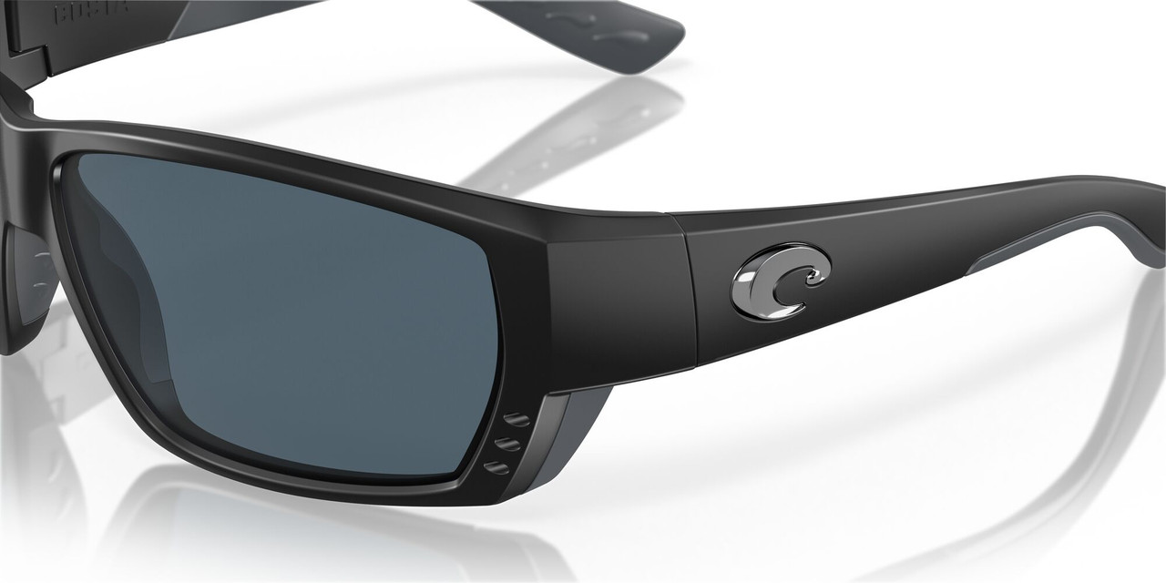 Top View of Costa Del Mar Tuna Alley Unisex Designer Sunglass Black/Polarized Gray 580P 62mm