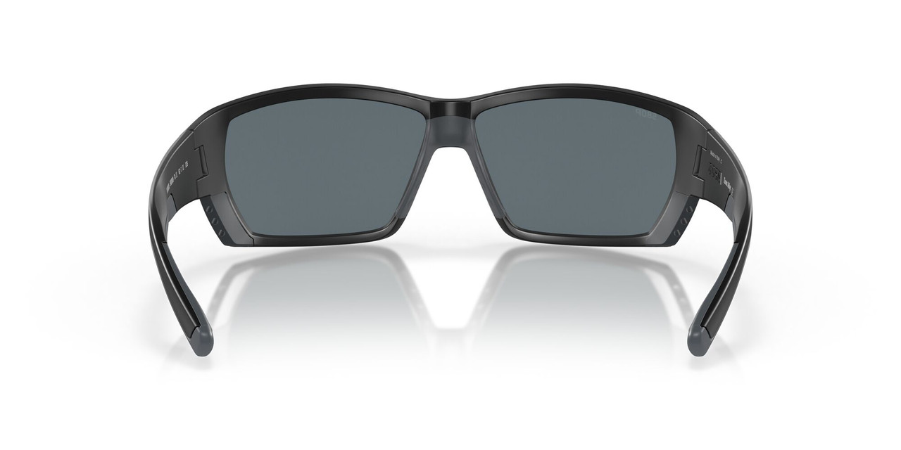 Front View of Costa Del Mar Tuna Alley Unisex Sunglasses Black/Polarized Blue Mirror 580P 62mm Alternate 1