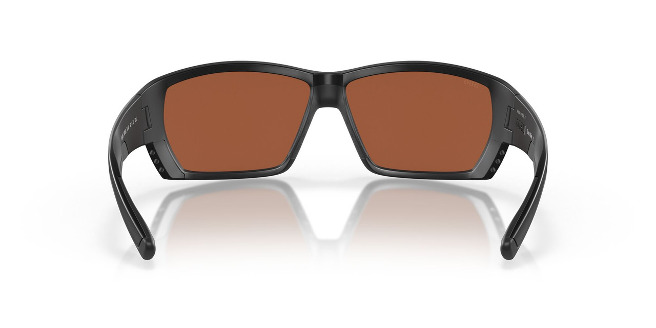 Front View of Costa Del Mar Tuna Alley Sunglass Black Blackout/Polarize Green Mirror 580G 62mm Alternate 1