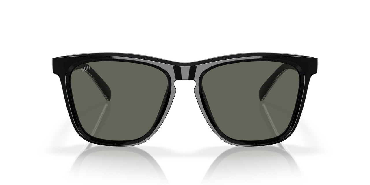 Front View of Costa Del Mar Ulu Unisex Cateye Sunglasses Black Silver/Polarized Gray 580G 56mm