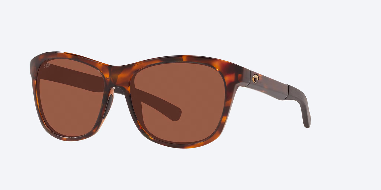 Profile View of Costa Del Mar Vela Unisex Cat Eye Sunglasses Tortoise/Polarized Copper 580P 56mm