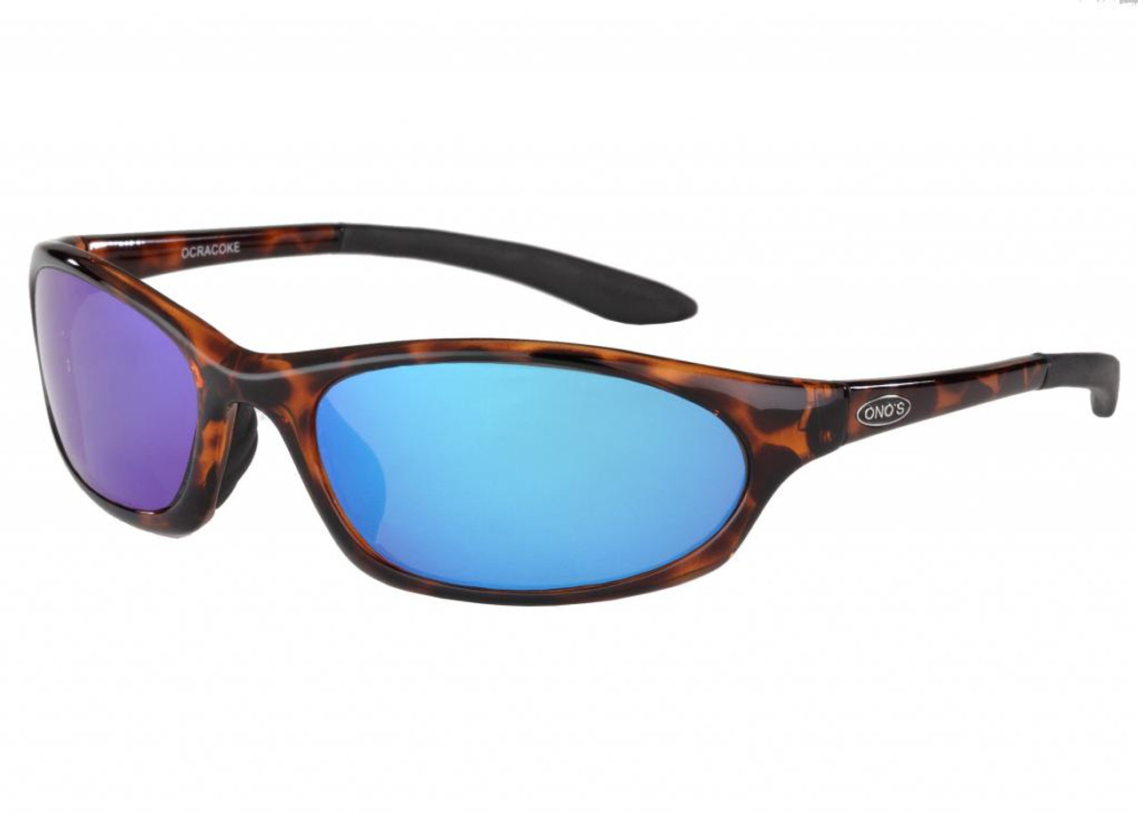 Ono's Polarized Sunglasses: Ocracoke in Tortoise & Blue Mirror