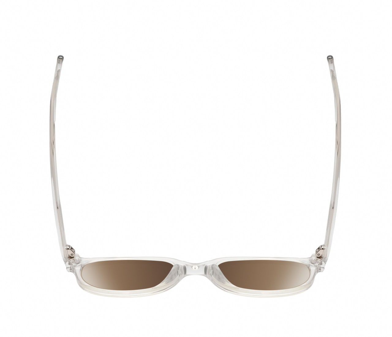 Top View of BCBG BAR104BL Unisex Pantho Sunglasses in Clear Crystal 52mm with NON-Polarized Brown Gradient Lenses