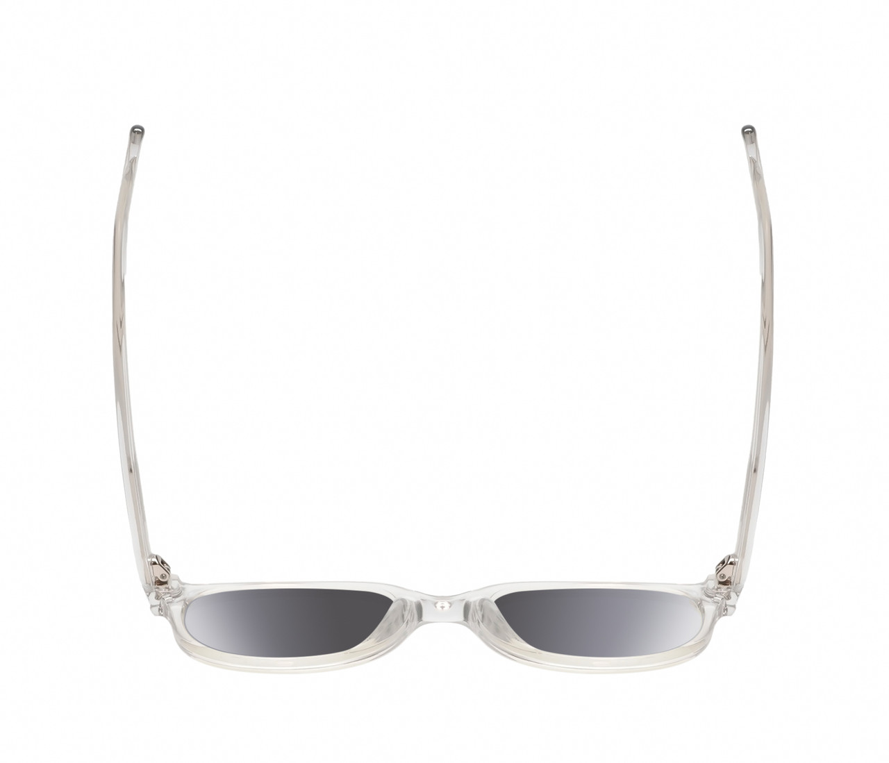 Top View of BCBG BAR104BL Unisex Pantho Sunglasses in Clear Crystal 52mm with NON-Polarized Grey Gradient Lenses