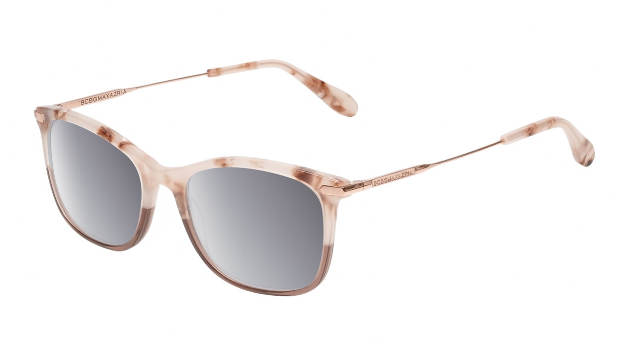 Profile View of BCBG BAR105 Unisex Cat Eye Sunglasses in Red Rose Gold 52 mm with NON-Polarized Grey Gradient Lenses