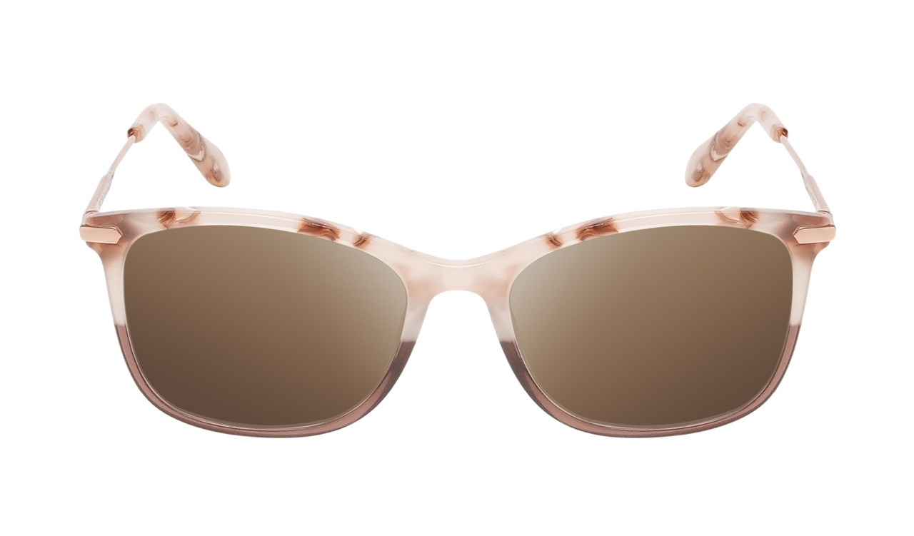 Front View of BCBG BAR105 Unisex Cat Eye Sunglasses in Red Rose Gold 52 mm with NON-Polarized Brown Gradient Lenses
