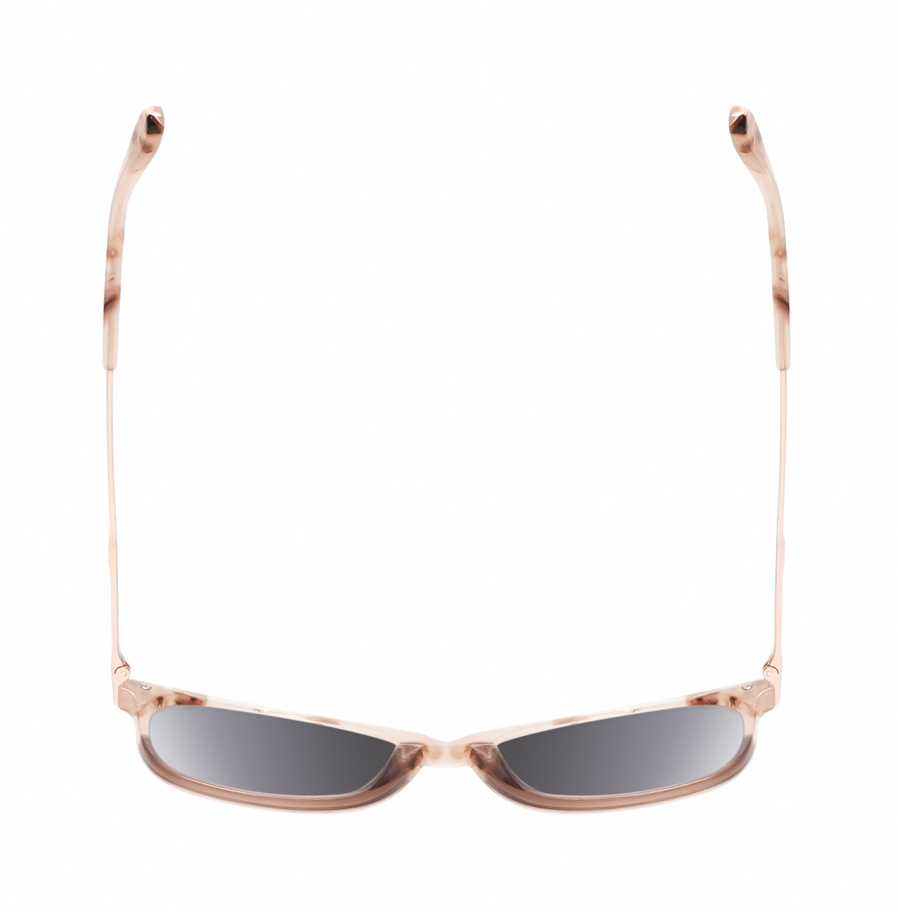 Top View of BCBG BAR105 Unisex Cat Eye Sunglasses in Red Rose Gold 52 mm with NON-Polarized Grey Gradient Lenses