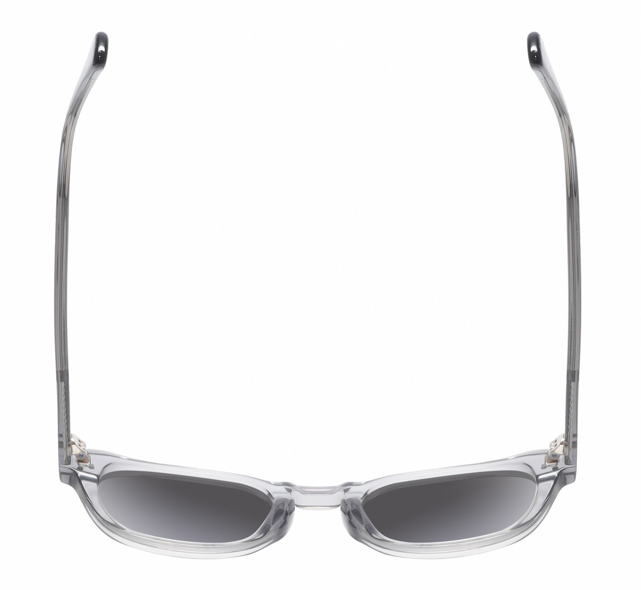 Top View of Reptile Chelidae Unisex Designer Sunglasses in Grey Crystal 49mm 4 Opt with Custom Cut NON-polarized Grey Gradient Lenses