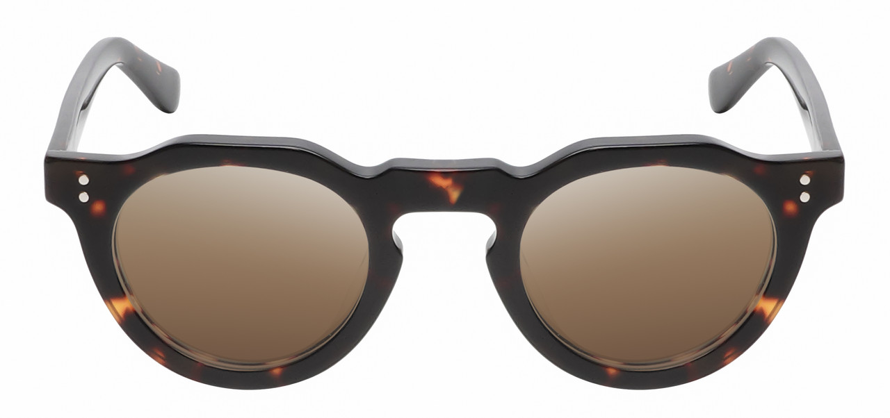 Front View of Reptile Malayemys Women Sunglasses in Brown Tortoise Havana 44mm 4 Opt with Custom Cut NON-polarized Brown Gradient Lenses