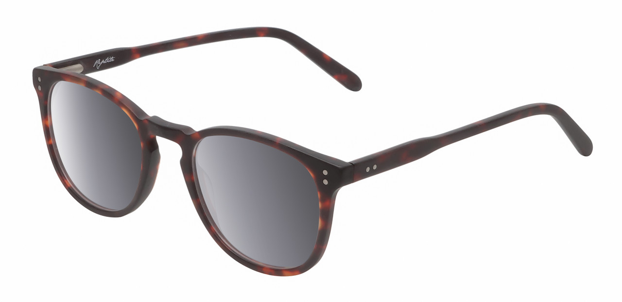 Profile View of Reptile Larachelus Unisex Sunglasses Brown Tortoise Havana 50mm 4 Opt. with Custom Cut NON-polarized Grey Gradient Lenses