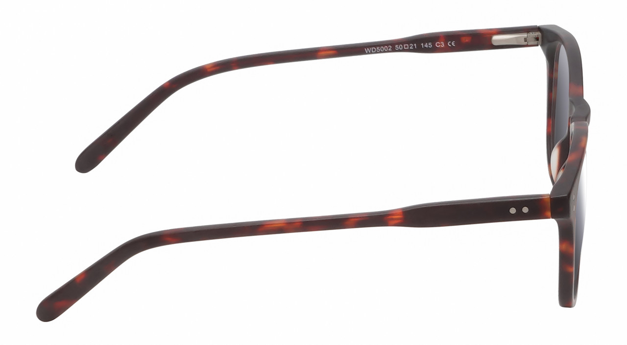 Side View of Reptile Larachelus Unisex Sunglasses Brown Tortoise Havana 50mm 4 Opt. with Custom Cut NON-polarized Grey Gradient Lenses