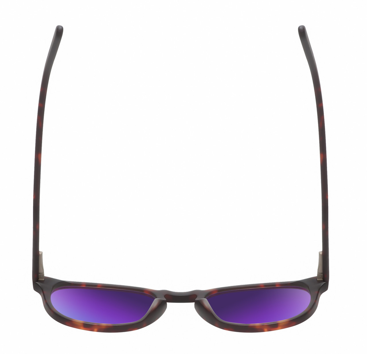 Top View of Reptile Larachelus Unisex Polarized Sunglasses Brown Tortoise Havana 50mm 4 Opt. with Custom Cut Silver Mirror Lenses