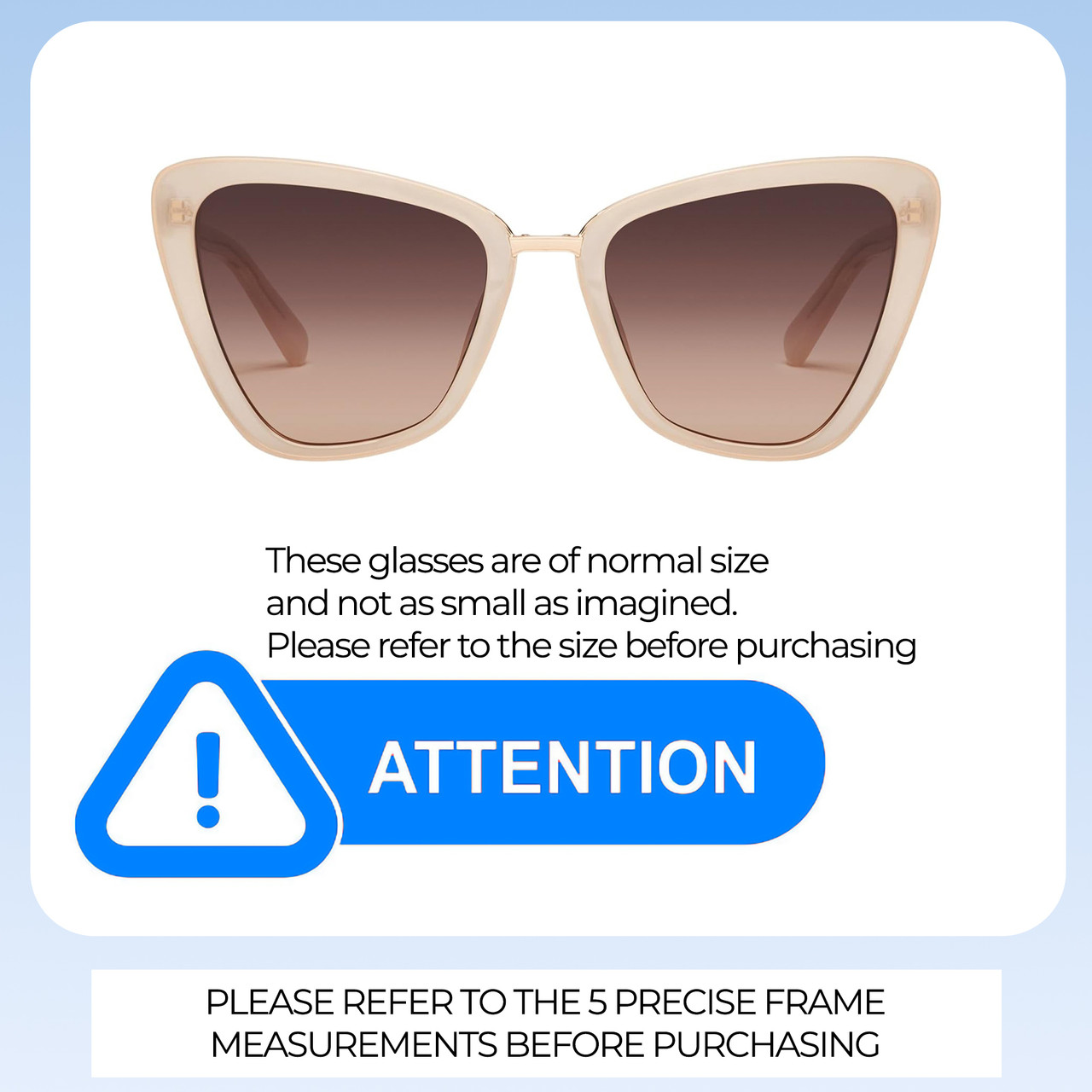 Size Awareness Illustration of QUAY All Talk Women's Cat Eye Polarized BI-FOCAL Sunglasses in Bone White 58 mm