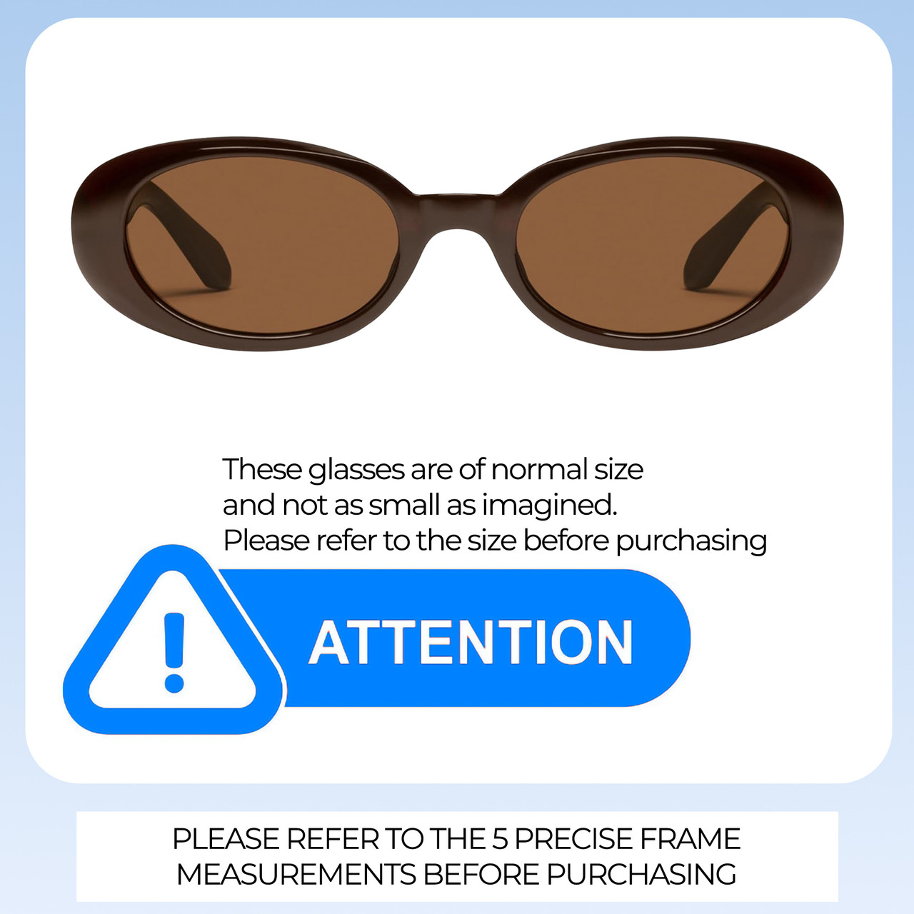 Size Awareness Illustration of QUAY Felt Cute Women's Round Polarized BI-FOCAL Sunglasses Chocolate Brown 52 mm