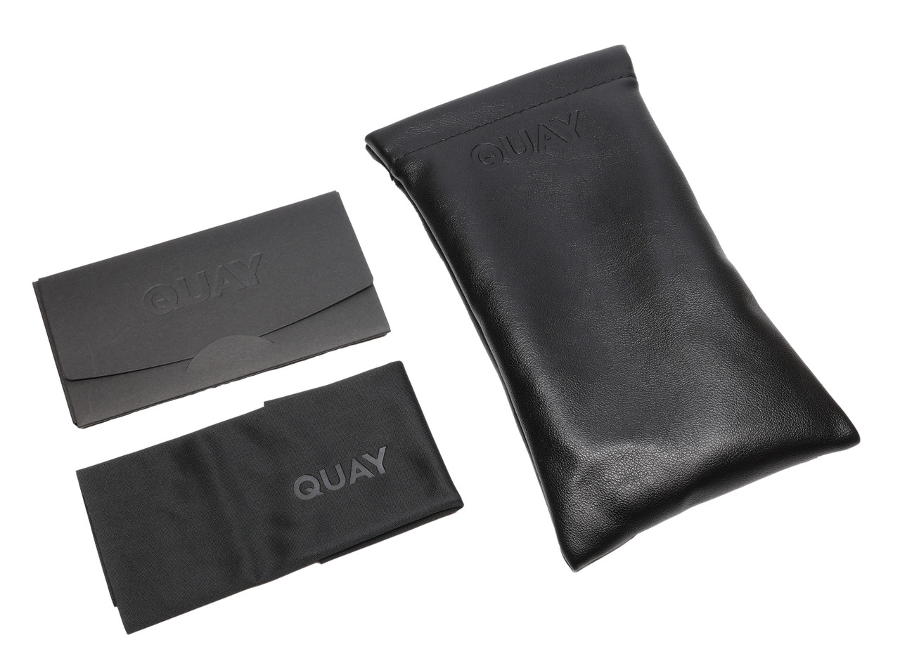 Branded Carrying & Storage Case for QUAY Felt Cute Women's Round Polarized BI-FOCAL Sunglasses Chocolate Brown 52 mm