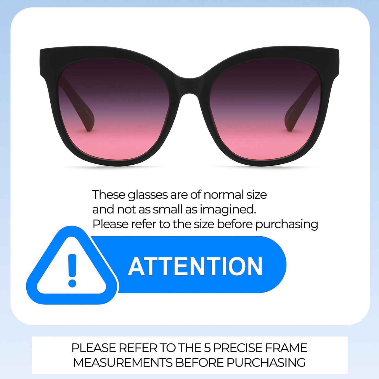 Size Awareness Illustration of QUAY It's My Way Women's Cat Eye Polarized Sunglasses Matte Black 59mm 10 OPTIONS