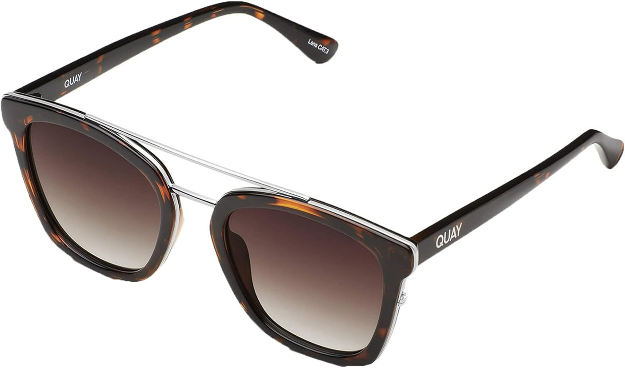 Profile View of QUAY Australia Sweet Dreams Panthos Sunglasses in Brown Tortoise/Brown Fade 54mm